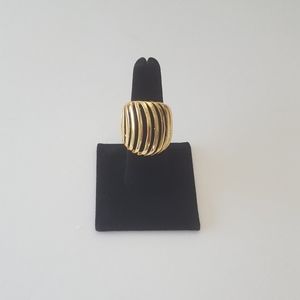 Gold overlay gaudy stripe ring size 8 New